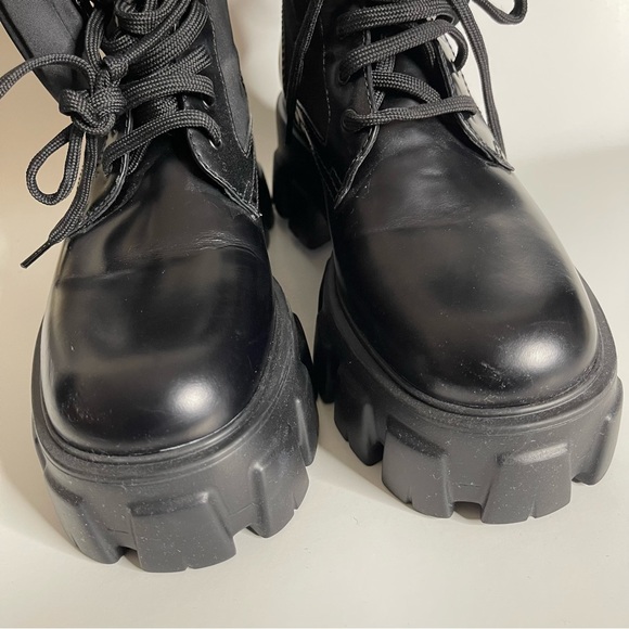 Prada Monolith brushed leather and nylon boots - Picture 4 of 15